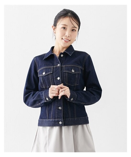 nissen（ニッセン）の「【大きい胸専用】デニムジャケット（Gジャン）（デニムジャケット・レディース・ブルー/ネイビー・FM/FL/FLL/F3L）」の6枚目の写真