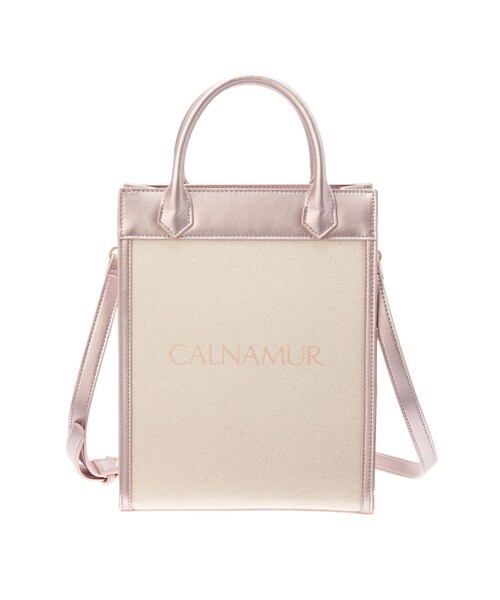 CALNAMUR（カルナムール）の「LOGO CANVAS TOTE/ロゴキャンバストートバッグ（トートバッグ・レディース・ピンク/ブラウン・F）」の4枚目の写真