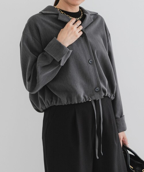 URBAN RESEARCH ROSSO（アーバンリサーチロッソ）の「F by ROSSO　オープンカラーシャツジャケット（テーラードジャケット・レディース・MOCHA/GRAY・FREE）」の6枚目の写真