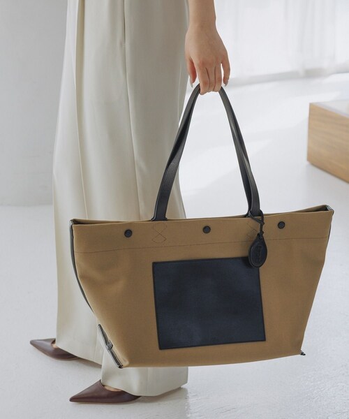 ROPE'（ロペ）の「【E'POR】【A4/PC対応・内側撥水・軽量】SAIL BAG(セイルバッグ)/26SS新型（トートバッグ・レディース・ブラウン/ベージュ・F）」の17枚目の写真