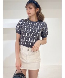 GYDA | GYDA PATTERNハーフスリーブニットTOPS(ニット/セーター)