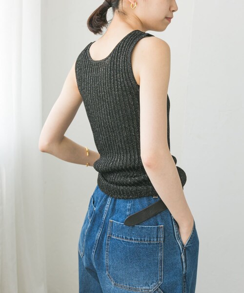 URBAN RESEARCH（アーバンリサーチ）の「ハイゲージラメタンクトップ（タンクトップ・レディース・BLACK系/BEIGE系/BLUE系・FREE）」の8枚目の写真