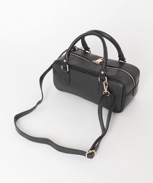 URBAN RESEARCH（アーバンリサーチ）の「レザースクエアボストンバッグ（ハンドバッグ・レディース・BLACK/CHOCOLATE・-）」の7枚目の写真