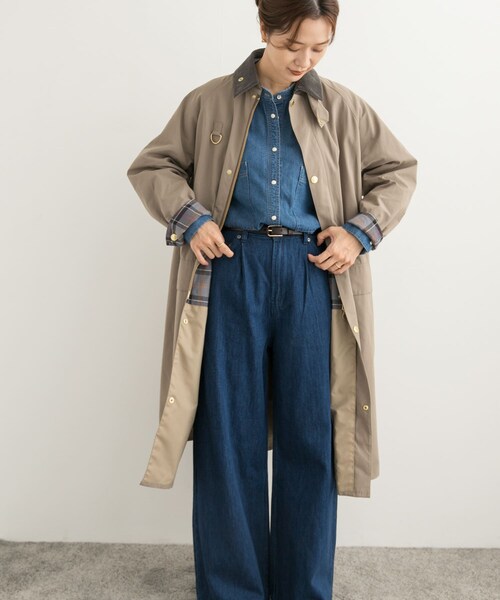 URBAN RESEARCH DOORS（アーバンリサーチドアーズ）の「『別注』Barbour / DOORS　SPEYLONG（ステンカラーコート・レディース・beige/grey・S/M）」の6枚目の写真