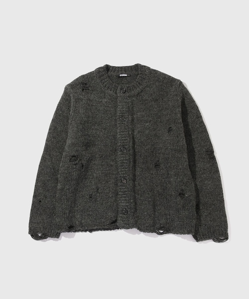 ADAM ET ROPE'（アダムエロペ）の「【CODA/コーダ】90S ROUND NECK THRASHED CARDIGAN（カーディガン/ボレロ・メンズ・グレー・0/1）」の3枚目の写真
