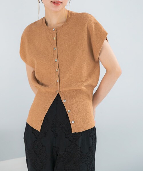 URBAN RESEARCH ROSSO（アーバンリサーチロッソ）の「リネンコットンウエストシェイプデザインニット（ニット/セーター・レディース・WHITE/CARAMEL・Free）」の22枚目の写真