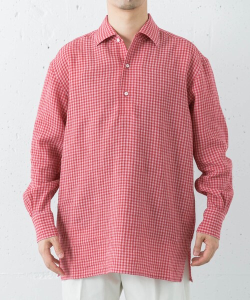 URBAN RESEARCH（アーバンリサーチ）の「『別注』Cale×URBAN RESEARCH　ギンガムチェックシャツ（シャツ/ブラウス・メンズ・PINK×RED・3/4）」の8枚目の写真