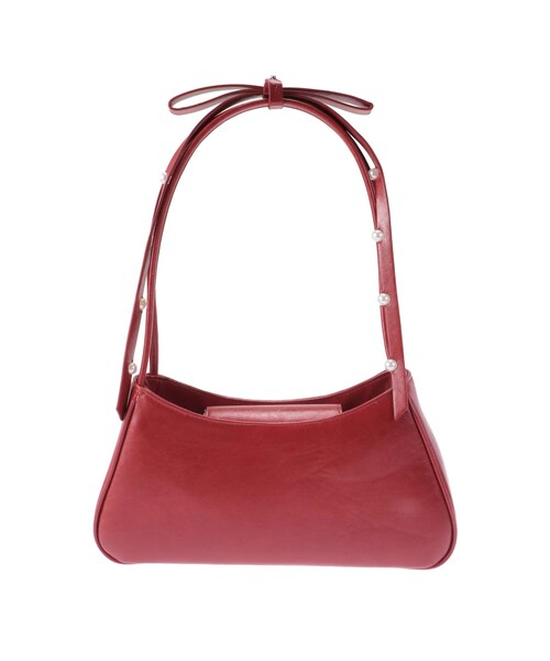 CALNAMUR（カルナムール）の「ショルダーリボンエナメルバッグ（ハンドバッグ・レディース・ブラック/レッド・F）」の6枚目の写真