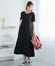 nissen | 吸汗速乾・UVカットカノコすっきりVネックワンピース＜大きいサイズ有＞(ワンピース)