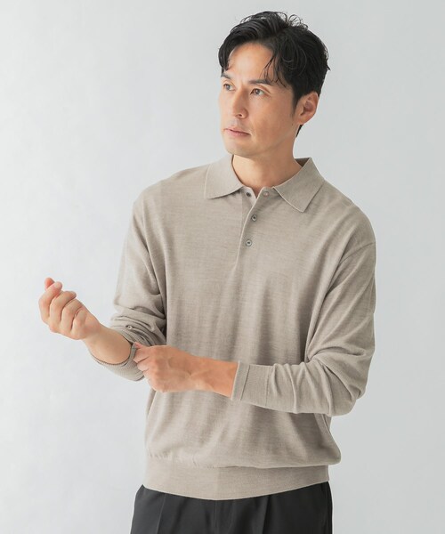 URBAN RESEARCH ROSSO（アーバンリサーチロッソ）の「イタリア糸メリノウールニットポロシャツ（ニット/セーター・メンズ・GREIGE/GRAY/DARK BROWN/NAVY/BLACK・M/L）」の19枚目の写真