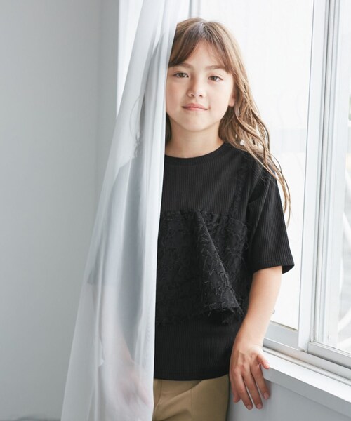 ROPE' PICNIC(ロペピクニック)の「【KIDS/キッズ】ビスチェドッキングカットソー(Tシャツ/カットソー・キッズ・ブラック/キナリ・L/M/S)」の12枚目の写真