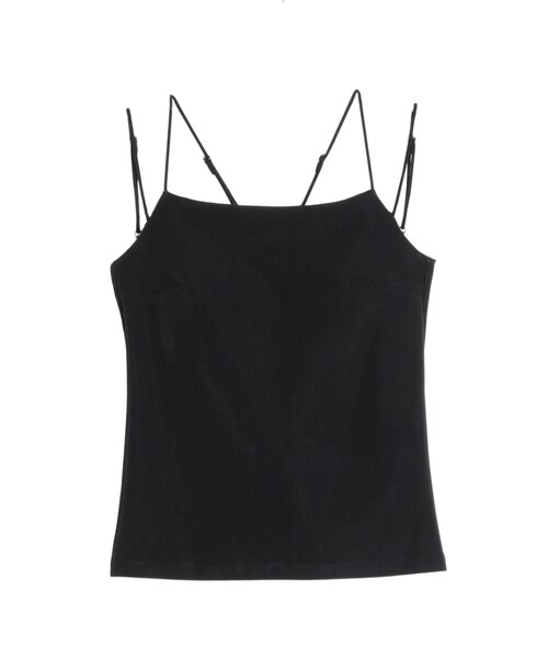 ELENDEEK（エレンディーク）の「BACK CROSS PAD CAMI（キャミソール・レディース・グレー/ブラック・F）」の4枚目の写真
