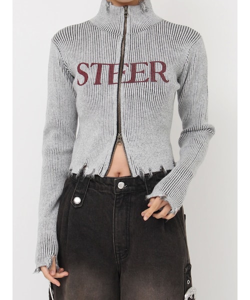 jouetie（ジュエティ）の「ローズロゴダブルZIPニット（ニット