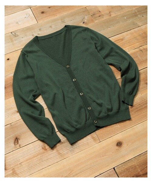 nissen（ニッセン）の「洗える綿１００％ニットカーディガン（ハイゲージ）【大きいサイズ有】（カーディガン/ボレロ・メンズ・グリーン系/ネイビー/チャコール/黒/カーキ/グレージュ/ダークブルー・M/L/LL/3L/4L/5L/6L/8L/10L）」の20枚目の写真