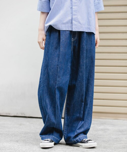 URBAN RESEARCH DOORS（アーバンリサーチドアーズ）の「FORK&SPOON　綿麻デニムパンツ（デニムパンツ・レディース・ONEWASH/USED・1/2）」の7枚目の写真