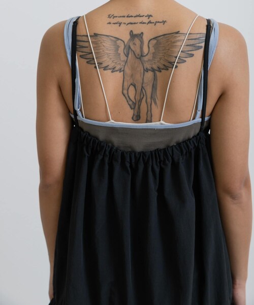 THE GOODLAND MARKET(ザグッドランドマーケット)の「『別注』MIDIUMISOLID×TGM RE-Volume camisole one-piece(ワンピース・レディース・GRAY/GREIGE/BLACK・one)」の12枚目の写真
