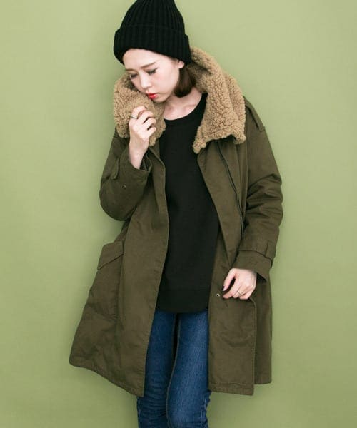 KBF（ケイビーエフ）の「WEB限定 2WAYモッズコート（モッズコート・レディース・CHARCOAL/KHAKI/NAVY・one）」の5枚目の写真