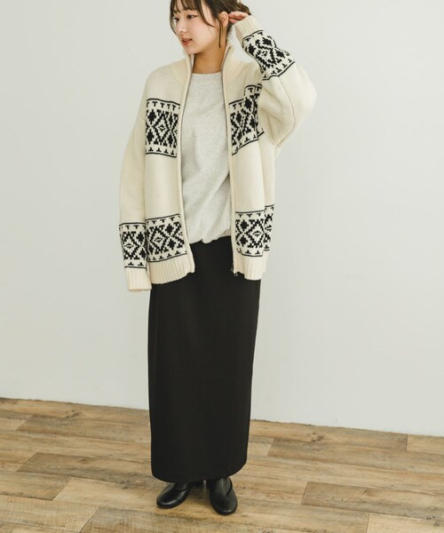 ITEMS URBANRESEARCH(アイテムズ アーバンリサーチ)の「裏起毛ポンチスカート(スカート・レディース・BLK/BRN/CHA・FREE)」の10枚目の写真