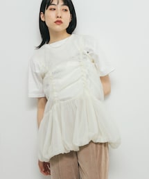 KBF | ドロストバルーンスリーブレストップス(チュニック)