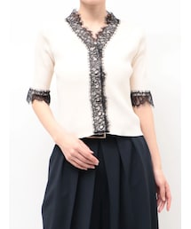 TONAL | レースフリルリブニット(ニット/セーター)