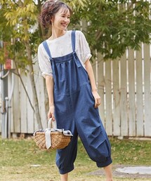 nissen | 大きいサイズ　ルーズシルエットサロペットデニムパンツ（OtonaSMILE）(オールインワン・サロペット)