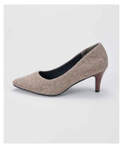 nissen（ニッセン）の「【ぴたっプス】ポインテッドトゥ７cmヒールパンプス（ワイズ２E）（パンプス・メンズ・黒(スムース)/グレージュ(スムース)/アイスグレー(スエード調)/黒(スエード調)×パイソン/ツイード調/シャンパン(レース)/黒(レース)/(不要)クラシックブラウン(ツイード調)/クラシックブラウン(ツイード調)・21.0cm/21.5cm/22.0cm/22.5cm/23.0cm/23.5cm/24.0cm/24.5cm/25.0cm/25.5cm/26.0cm/26.5cm/27.0cm）」の6枚目の写真