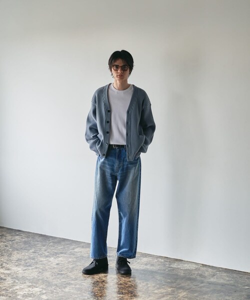 URBAN RESEARCH(アーバンリサーチ)の「new basic COTTON CASHMERE WIDE RIB CARDIGAN(カーディガン/ボレロ・メンズ・CEMENT/L SAX/NAVY・M/L)」の10枚目の写真