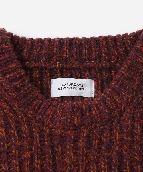 Saturdays NYC（サタデーズ ニューヨークシティ ）の「Atkins Speckled Sweater（ニット/セーター・レディース・オフホワイト/ワイン・L/M/S/XL）」の22枚目の写真