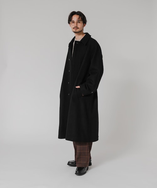 URBAN RESEARCH（アーバンリサーチ）の「WOOL BEAVER BELTED COAT（ステンカラーコート・メンズ・BLACK/MOCHA/BROWN・M/L）」の11枚目の写真