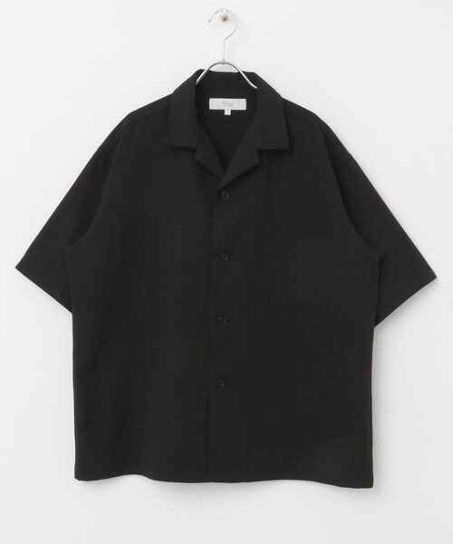 URBAN RESEARCH ROSSO（アーバンリサーチロッソ）の「『WEB限定』『セットアップ対応/XLサイズあり』リネンライクオープンカラー半袖オーバーシャツ（シャツ/ブラウス・メンズ・BLACK/LIGHT GRAY/NAVY・M/L/XL）」の12枚目の写真