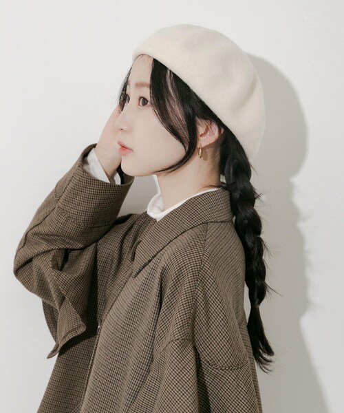 SMELLY（スメリー）の「シンプルバスクベレー（ハンチング/ベレー帽・レディース・IVO/GRY/BLK/RED・-）」の8枚目の写真