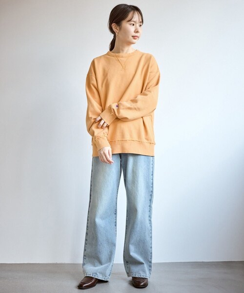 ROPE' PICNIC（ロペピクニック）の「【Champion/チャンピオン】ピグメント裏毛クルーネックスウェット（スウェット・レディース・ブラック/サックス/ワイン/オレンジ・F）」の16枚目の写真