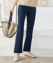 nissen | 大きいサイズやわラクヨコすごのびデニムブーツカットパンツ（選べる２レングス）（OtonaSMILE）(デニムパンツ)