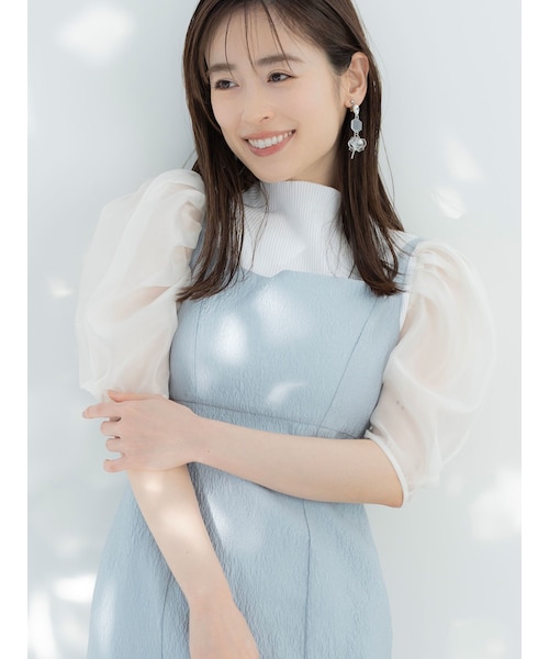 MERCURYDUO(マーキュリーデュオ)の「2WAY異素材パフスリーブカットアウトニット(ニット/セーター・レディース・パープル・F)」の12枚目の写真
