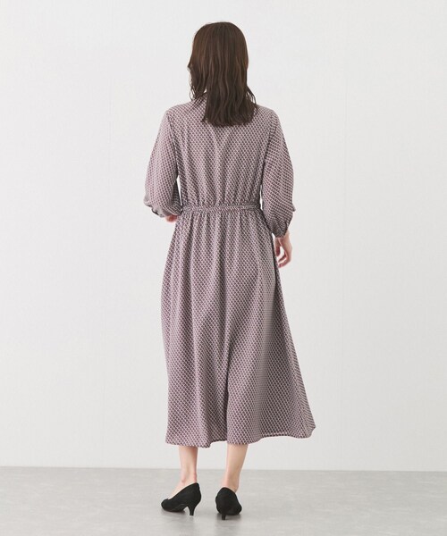 Jayro（ジャイロ）の「前開き幾何学柄ワンピース（ワンピース・レディース・ブラック/オフホワイト/レンガ系・M）」の9枚目の写真