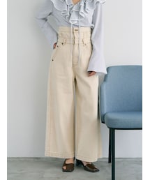 LAGUNAMOON | ハイウエストラインディティールデニムパンツ(デニムパンツ)