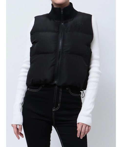 GYDA（ジェイダ）の「GYGY中綿ショートベスト（ベスト・レディース・オフホワイト/ブラック・F）」の5枚目の写真