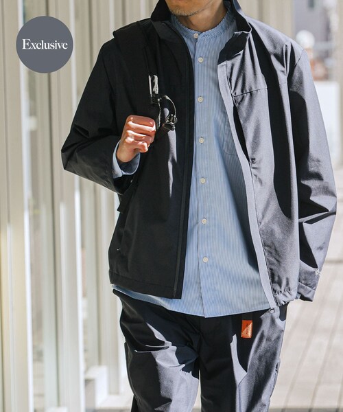URBAN RESEARCH ROSSO(アーバンリサーチロッソ)の「『別注』+phenix WINDSTOPPER by GORE-TEX LABS スタンドブルゾン(ブルゾン・メンズ・BLACK/NAVY/KHAKI・M/L/XL)」の4枚目の写真