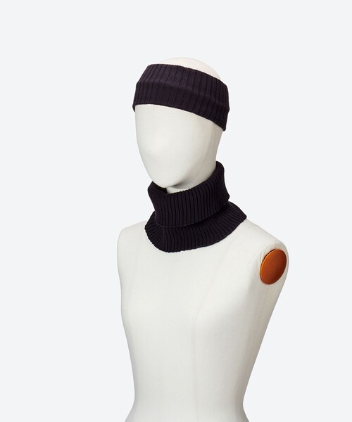 ADAM ET ROPE'(アダムエロペ)の「【J'aDoRe限定】【KIJIMA TAKAYUKI(キジマ タカユキ)】CASHMERE KNIT HEAD BAND&NECK WARMER(ヘアバンド・レディース・ブラック/チャコール・F)」の4枚目の写真