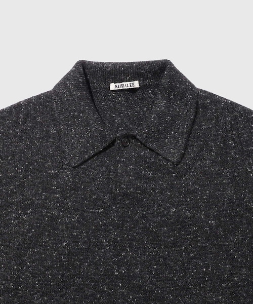 ADAM ET ROPE'(アダムエロペ)の「【AURALEE/オーラリー】CASHMERE NEP KNIT POLO(ニット/セーター・メンズ・ブラック/ライトグレー・3/4)」の10枚目の写真