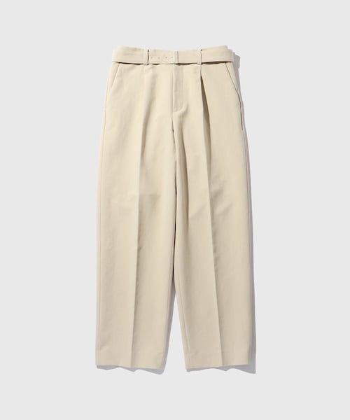 ADAM ET ROPE'（アダムエロペ）の「コットンダブルクロス　ベルテッドスラックス（スラックス・メンズ・ブラック/ベージュ・L/M）」の4枚目の写真