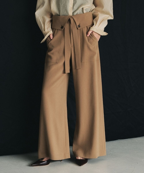 ROPE'(ロペ)の「【一部店舗限定】【REALM(レルム)】BAKER PANTS|ワイドパンツ 26SS(その他パンツ・レディース・ブラック/ホワイト/ブラウン系・36/38)」の9枚目の写真