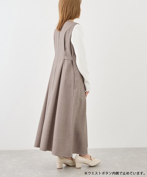 ROPE' PICNIC(ロペピクニック)の「【低身長・小柄さんサイズ】ウエストタックジャンパースカート(ジャンパースカート・レディース・グレー系/ベージュ系/ネイビー・F)」の20枚目の写真