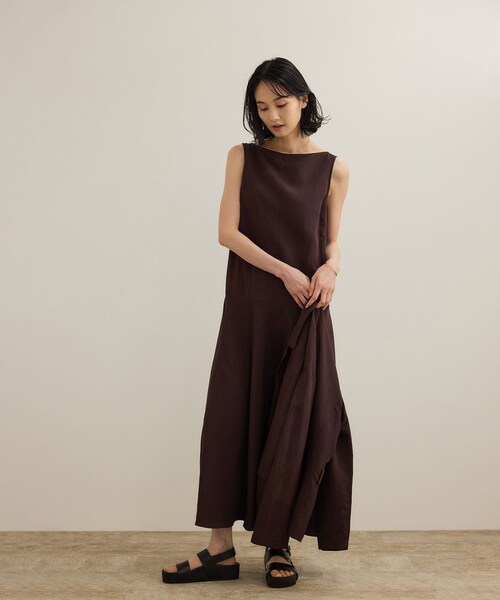 ROPE'（ロペ）の「レーヨンリネン ライトジャケット【セットアップパンツ・ワンピース対応】（テーラードジャケット・レディース・ブラウン/ネイビー・36/38）」の15枚目の写真