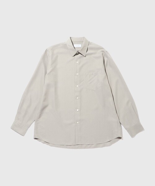 ADAM ET ROPE'（アダムエロペ）の「スエードタッチ レーヨン レギュラーカラーシャツ（シャツ/ブラウス・レディース・ブラック/ライトグレー/キナリ/ピンク系・L/M）」の5枚目の写真