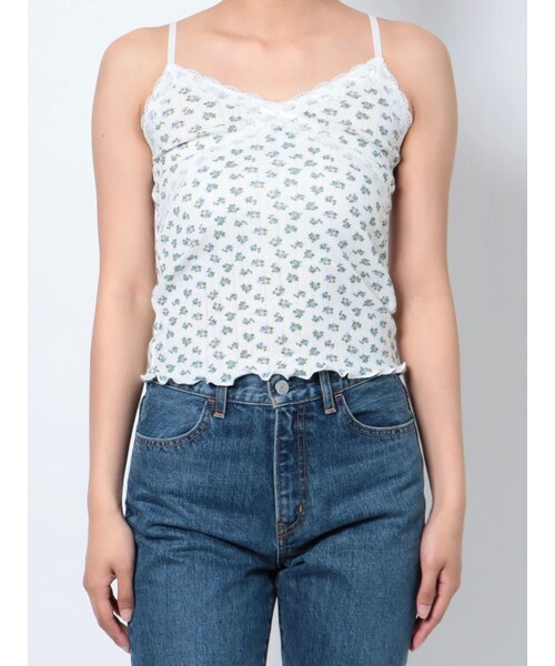 jouetie（ジュエティ）の「ランジェリーテレコキャミソール（Tシャツ/カットソー・レディース・オフホワイト/ピンク/グリーン/レッド/ブルー・M）」の13枚目の写真