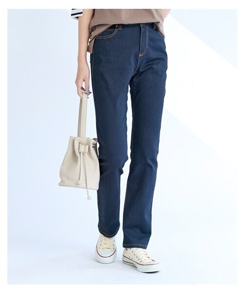 nissen（ニッセン）の「大きいサイズ （吸汗速乾）ストレッチライトオンスデニムストレートパンツ（股下68cm）（ゆったり太もも）（デニムパンツ・レディース・ライトブルー/ユーズドブルー/ネイビー・L/LL/3L/4L/5L/6L/8L/10L）」の18枚目の写真