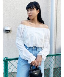 EMODA | ギャザー2WAYデコルテトップ(シャツ/ブラウス)