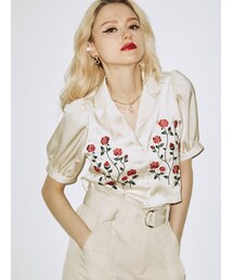 jouetie | エンブロイダリーサテンブラウス(シャツ/ブラウス)