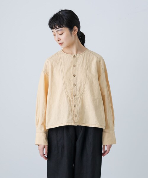 かぐれ(カグレ)の「Vlas Blomme ステッチヨークブラウス(シャツ/ブラウス・レディース・Beige/Black・FREE)」の15枚目の写真
